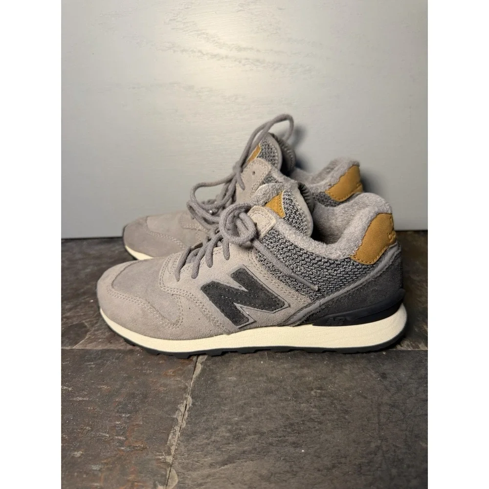 New Balance 996 Mid Grey Suede Brown Leather Knit Textile WH996LCC Womens Size 6